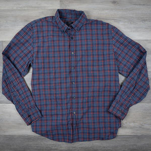 J. Crew Heathered Cotton Plaid Shirt - Large